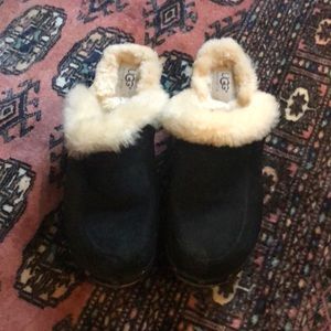 Ugg Heeled Fur Clogs